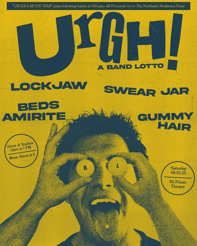 Flyer for Urgh! A Band Lotto