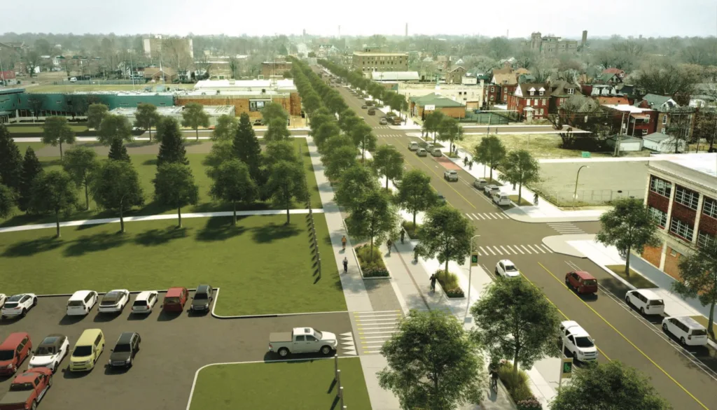 Rendering of Brickline Greenway North Connector, Grand Boulevard