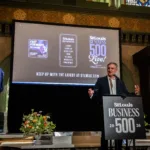 Matt Coen speaking at the Business 500 event