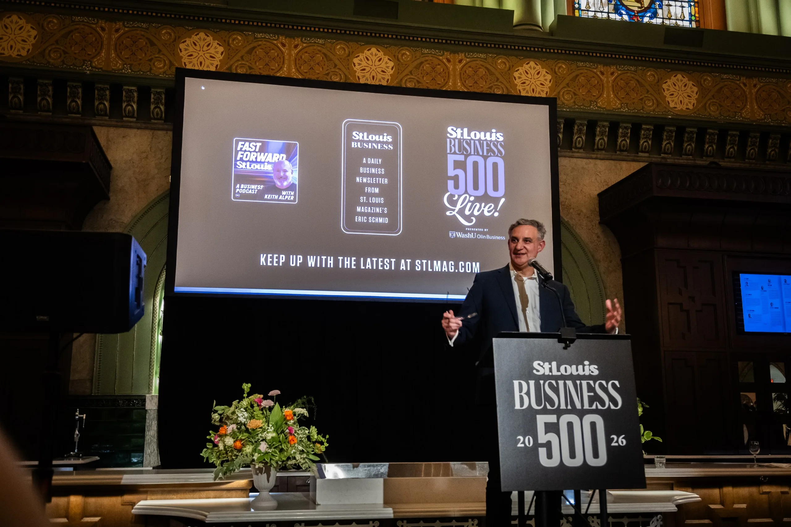 Matt Coen speaking at the Business 500 event
